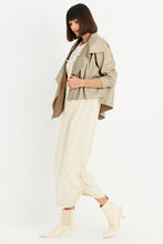 Load image into Gallery viewer, Planet - Vegan Leather Cropped Asymmetrical Jacket - Fawn
