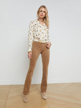 Load image into Gallery viewer, L&#39;Agence - Stevie High Rise Straight Velvet Jean - Dark Cappuccino
