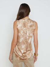 Load image into Gallery viewer, L&#39;AGENCE - Hendrix Silk Sleeveless Blouse - Nude Multi Paisley Toile
