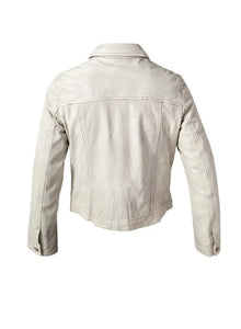 Milestone - Kairi Leather Jacket - Light Grey