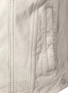 Milestone - Kairi Leather Jacket - Light Grey