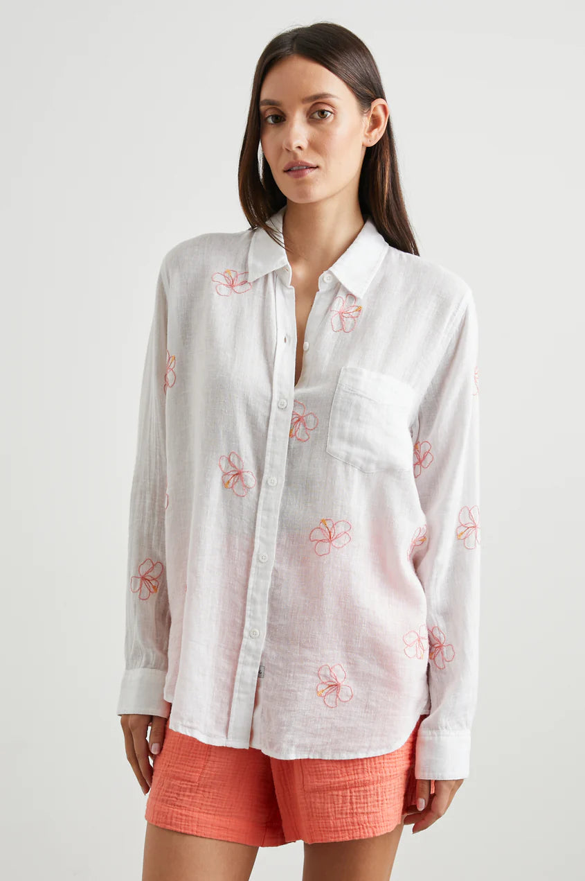 Rails - Charli Shirt - Hibiscus Embroidery