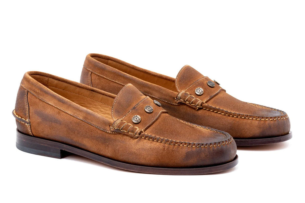 Martin Dingman - 2nd Amendment Suede Leather Penny Loafers - Tobacco