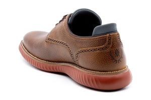 Martin Dingman - Countryaire Pebble Grain Leather Plain Toe Shoe - Oak