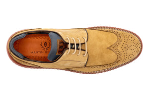 Martin Dingman - Countryaire Suede Leather Wingtip Shoe - Khaki