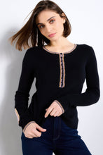 Load image into Gallery viewer, Lisa Todd - Patch Match Henley - Black

