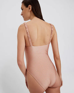 Solid & Striped - The Verona One Piece - Taupe Polka Dot