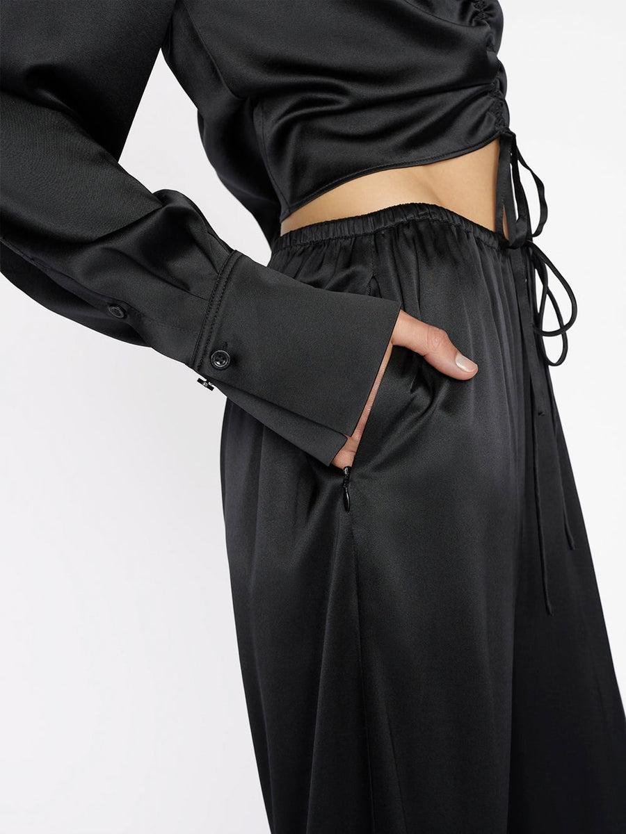 Womens FRAME black Cotton-Silk Printed Trousers
