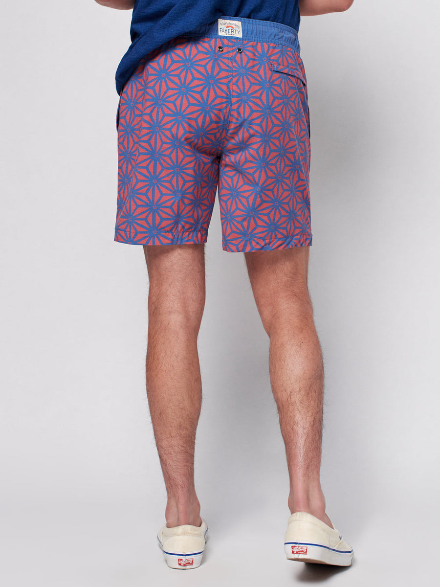 Faherty - Men's Beacon Swimsuit Trunk - Starfruit Red Indigo