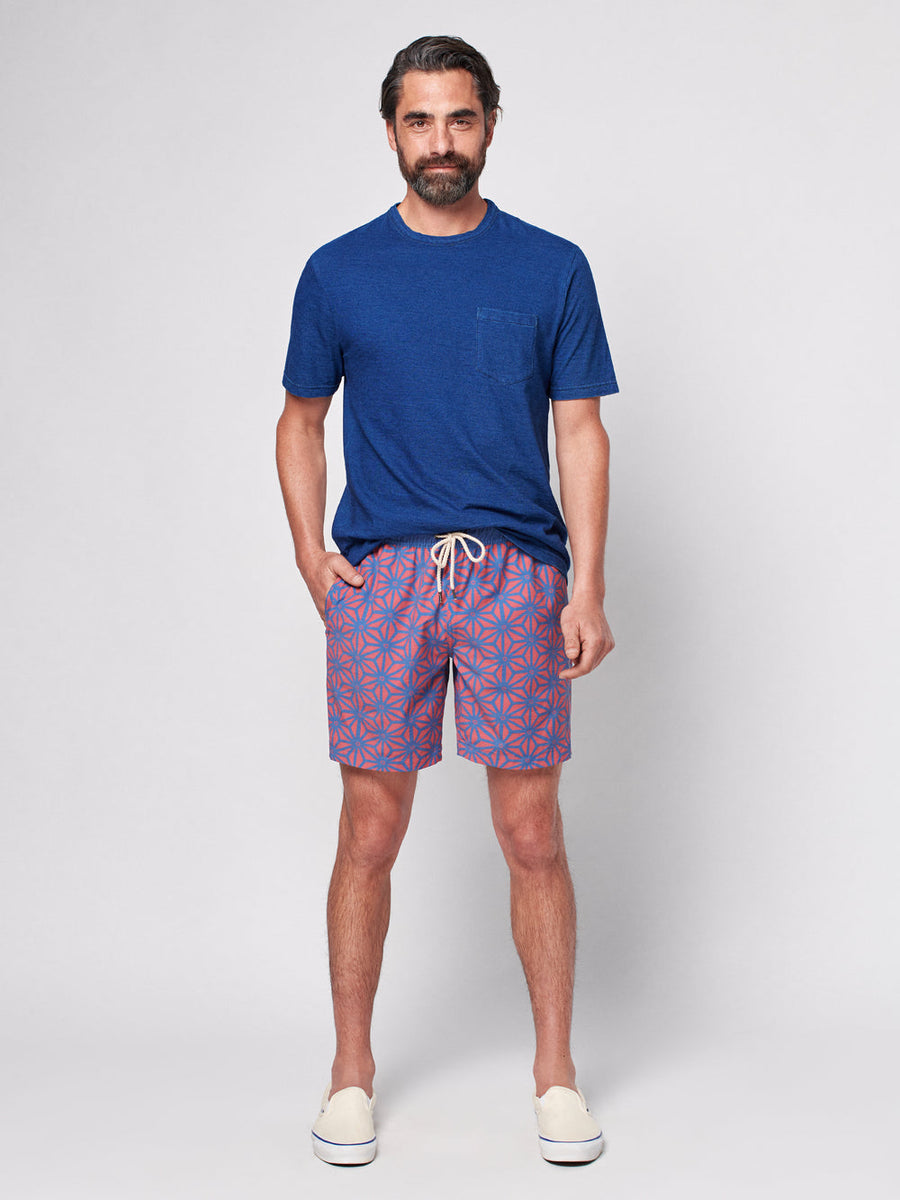 Faherty - Men's Beacon Swimsuit Trunk - Starfruit Red Indigo