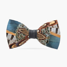 Load image into Gallery viewer, Brackish - Pollock Bow Tie - Multicolor Pheasant Feathers
