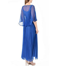 Load image into Gallery viewer, Komarov - Sunburst Pleated Caplet Gown - Navy
