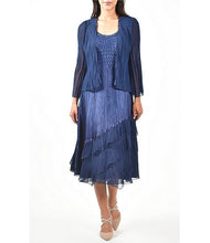 Load image into Gallery viewer, Komarov - 2 Piece Dress &amp; Jacket Set - Midnight Navy
