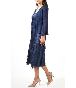 Komarov - 2 Piece Dress & Jacket Set - Midnight Navy