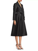 Load image into Gallery viewer, Frances Valentine - Lucille Wrap Dress - Dupioni Black
