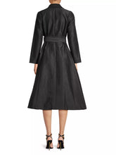 Load image into Gallery viewer, Frances Valentine - Lucille Wrap Dress - Dupioni Black
