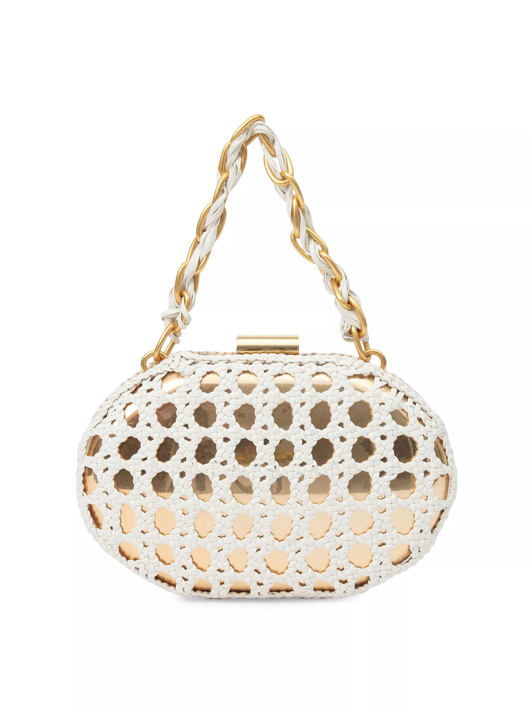 SIMKHAI - Sol Macrame Leather Clutch - White