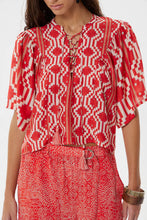 Load image into Gallery viewer, Maria Cher - Ayacucho Solene Top - Ethnic Red
