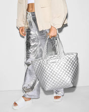 Load image into Gallery viewer, MZ Wallace - Medium Metro Tote Deluxe - Matte Silver
