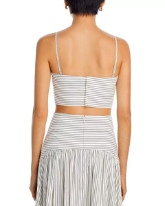 STAUD - Frederico Top - Ivory Micro Stripe