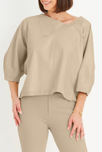 Load image into Gallery viewer, Planet - Vegan Leather Bubble Sleeve Top - Fawn
