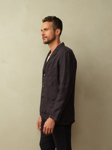 Road to Nowhere - Mens Biarritz Linen Blazer - Navy