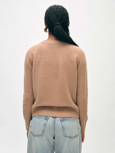 White + Warren - Cashmere Waffle Sweatshirt - True Camel