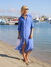 Load image into Gallery viewer, Frank &amp; Eileen - Rory Maxi Shirtdress - Blue
