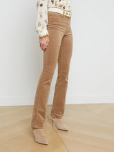 Load image into Gallery viewer, L&#39;Agence - Stevie High Rise Straight Velvet Jean - Dark Cappuccino
