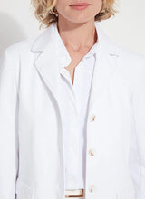 Load image into Gallery viewer, LYSSE - Della Denim Cropped Blazer Bracelet Sleeve - White
