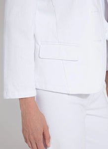 LYSSE - Della Denim Cropped Blazer Bracelet Sleeve - White