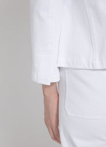 LYSSE - Della Denim Cropped Blazer Bracelet Sleeve - White