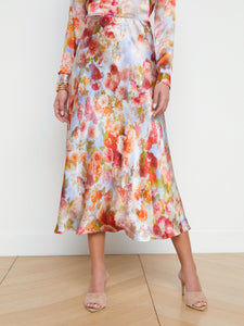 L'AGENCE - Clarisa Bias Maxi Skirt - Multi Soft Cloud Floral