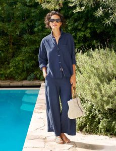 Frank & Eileen - Tuscany Getaway Linen Set - Navy