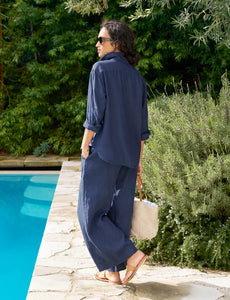 Frank & Eileen - Tuscany Getaway Linen Set - Navy