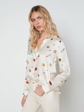 Load image into Gallery viewer, L&#39;AGENCE - Tyler Long Sleeve Blouse - Champagne Multi Heart Jewel
