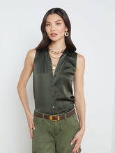 Load image into Gallery viewer, L&#39;Agence - Emmy Sleeveless Blouse - Army
