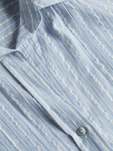 Load image into Gallery viewer, L&#39;AGENCE - Daniella 3/4 Sleeve Blouse - Light Blue/Bone Stripe
