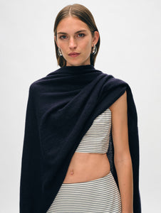 White + Warren - Cashmere Travel Wrap - Deep Navy