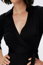 Load image into Gallery viewer, DVF - Abigail Midi Wrap Dress - Black
