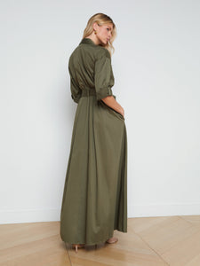 L'AGENCE - Cammi Long Shirt Dress - Ivy Green