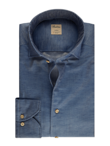 Stenstroms - Cotton/Linen Twill Shirt - Blue