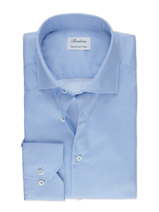 Stenstroms - Fitted Body Twill Shirt - Blue Pattern