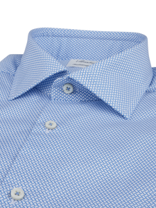 Stenstroms - Fitted Body Twill Shirt - Blue Pattern