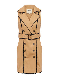 L'AGENCE - Hale Trench Mini Dress - Soft Camel