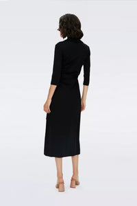 DVF - Abigail Midi Wrap Dress - Black