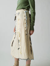 Load image into Gallery viewer, Lingua Franca - Jade Embellished Cable Knit Skirt - Ivory
