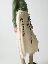 Load image into Gallery viewer, Lingua Franca - Jade Embellished Cable Knit Skirt - Ivory
