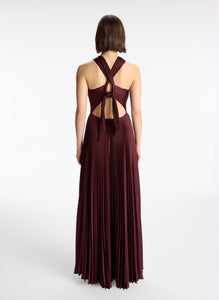 A.L.C. - Athena Satin Pleated Dress - Chicory