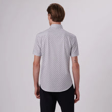 Load image into Gallery viewer, Bugatchi - Miles Geometric Print Ooohcotton Short Sleeve Shirt - Cement
